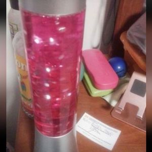 Pink sparkly battery operated lava lamp